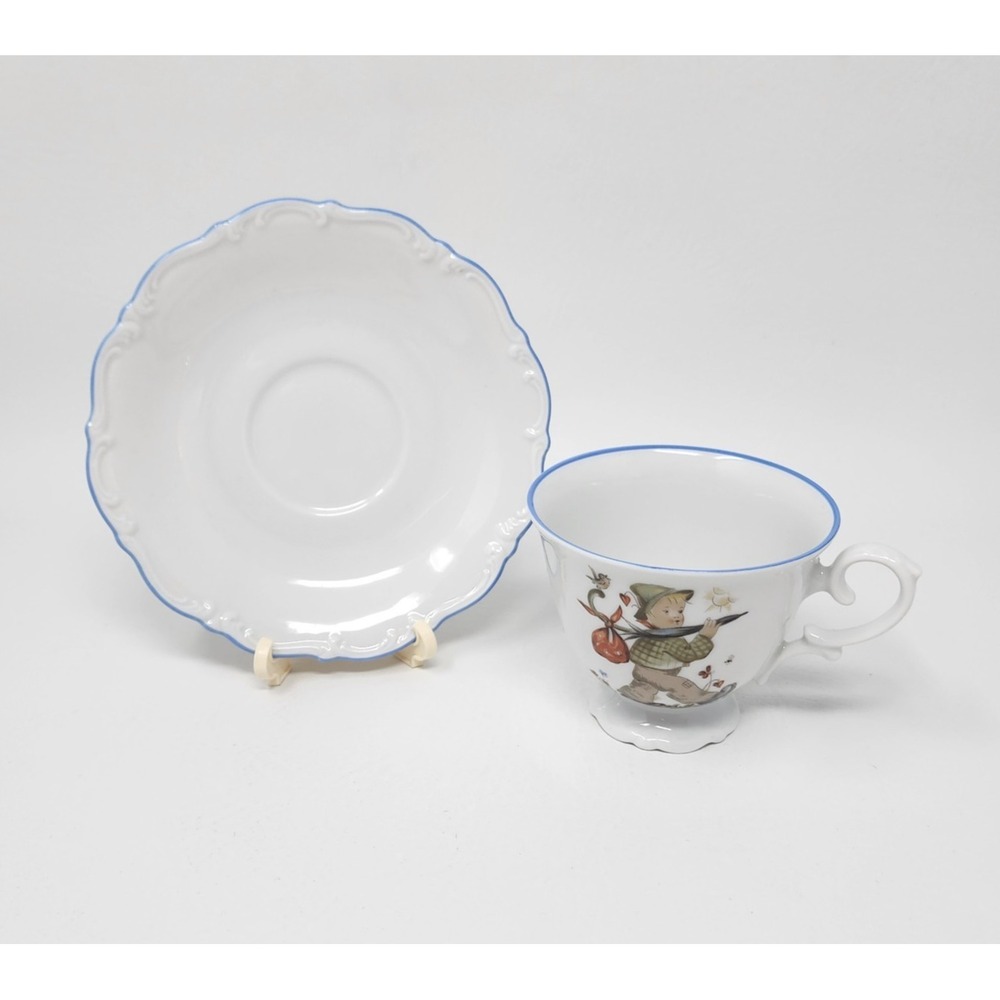 Vtg Sister Berta Hummel Originals Porcelain Footed Teacup w Saucer West Germany